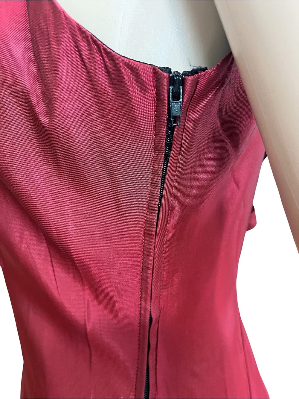 Vintage 90s Roberta wine red Formal Evening Dress Prom Cocktail Gown 9/10 - Picture 9 of 12